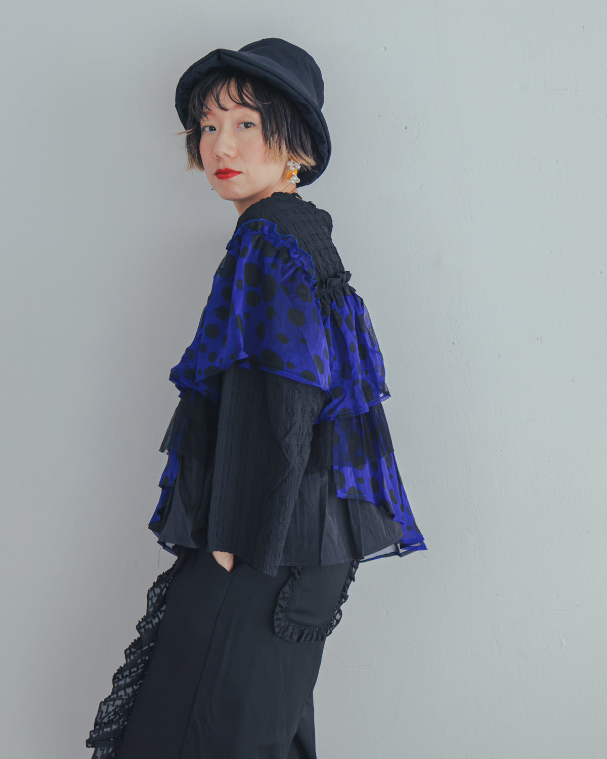 シャワードットレイヤードブラウス  ladies  [352-0604-2]