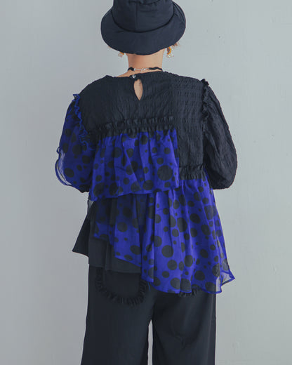 シャワードットレイヤードブラウス  ladies  [352-0604-2]