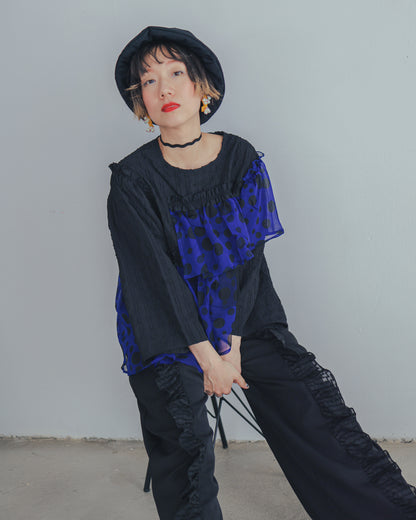 シャワードットレイヤードブラウス  ladies  [352-0604-2]