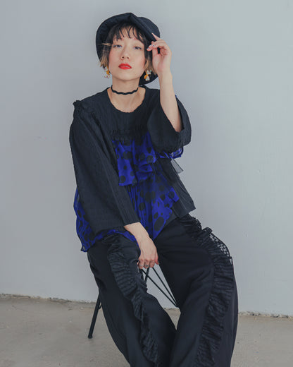 シャワードットレイヤードブラウス  ladies  [352-0604-2]