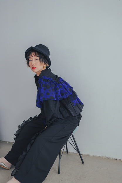 シャワードットレイヤードブラウス  ladies  [352-0604-2]