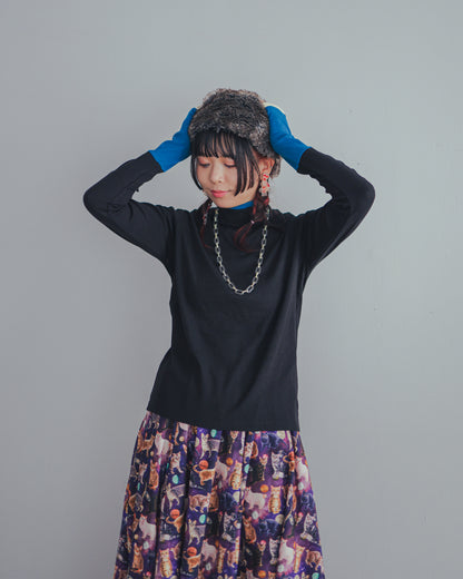 配色フィンガーハイネックtee  ladies   [352-1403-2]