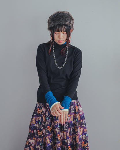 配色フィンガーハイネックtee  ladies   [352-1403-2]