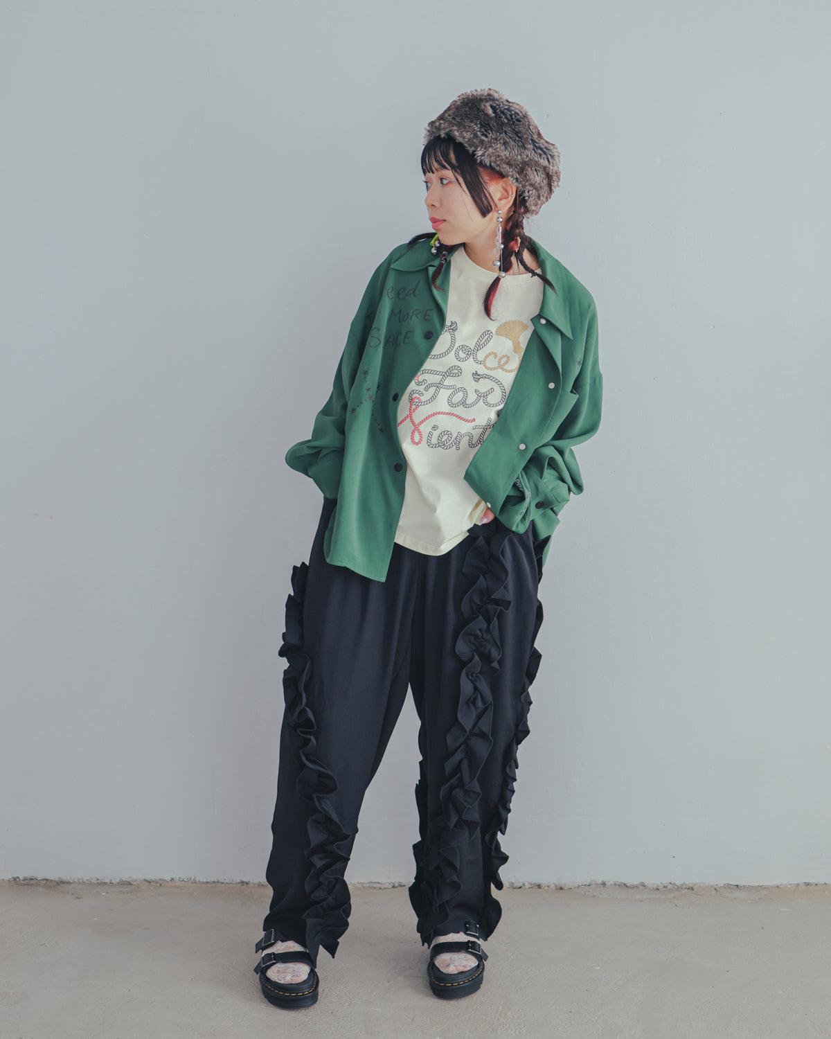 アシメフリルパンツ  ladies   [352-0907-2]