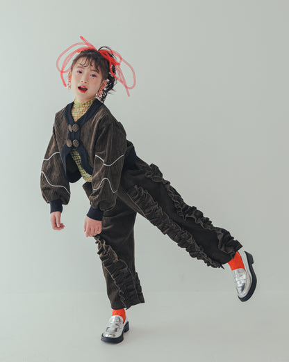 コーデュロイアシメフリルパンツ    [352-0909-1]