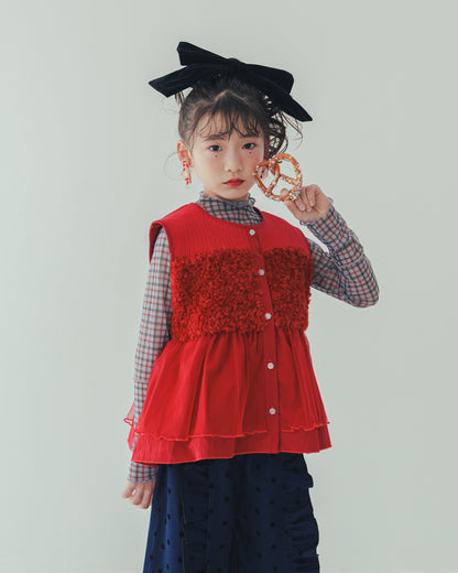 チェック柄シアーカットソー    [352-1401-1]
