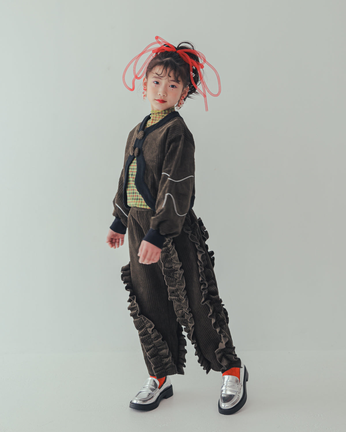 コーデュロイアシメフリルパンツ    [352-0909-1]
