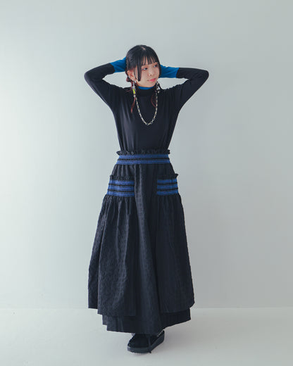 配色フィンガーハイネックtee  ladies   [352-1403-2]