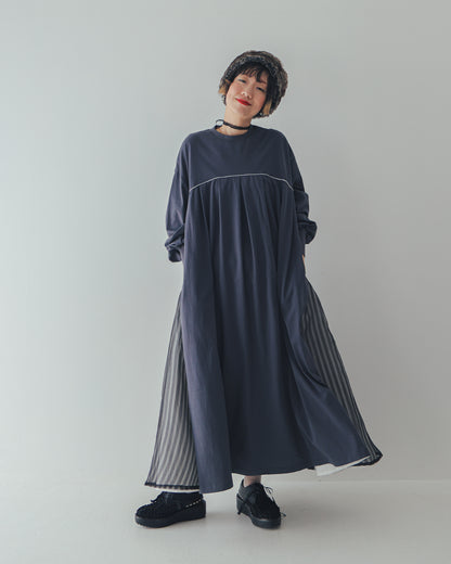 パネル配色カラーAラインワンピース    [352-0106-2]