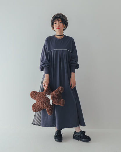 パネル配色カラーAラインワンピース    [352-0106-2]