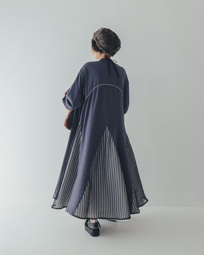 パネル配色カラーAラインワンピース    [352-0106-2]