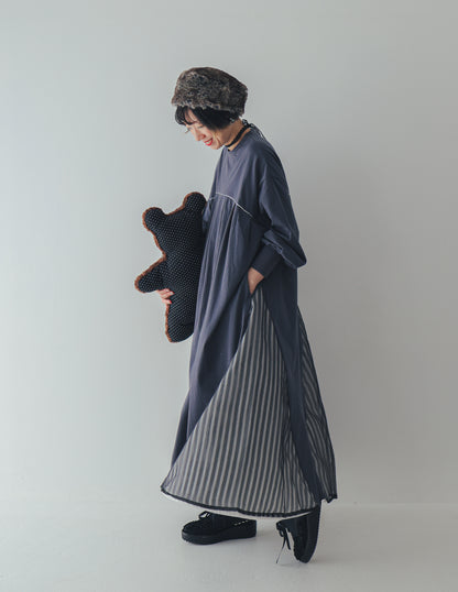 パネル配色カラーAラインワンピース    [352-0106-2]