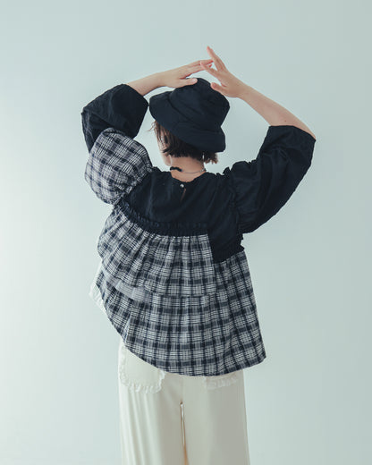 チェックレイヤードブラウス  ladies  [352-0603-2]