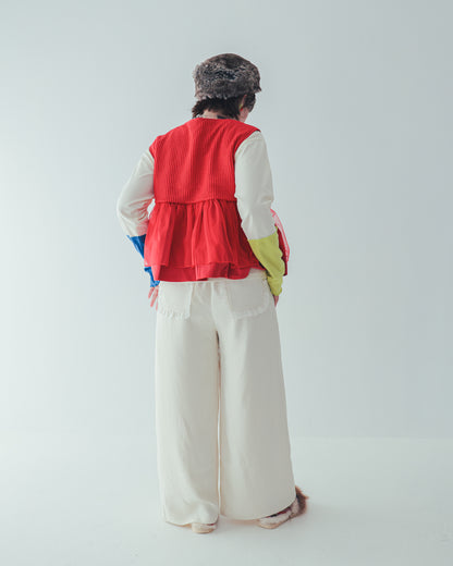 ファーニットフリルベスト ladies    [352-0301-2]