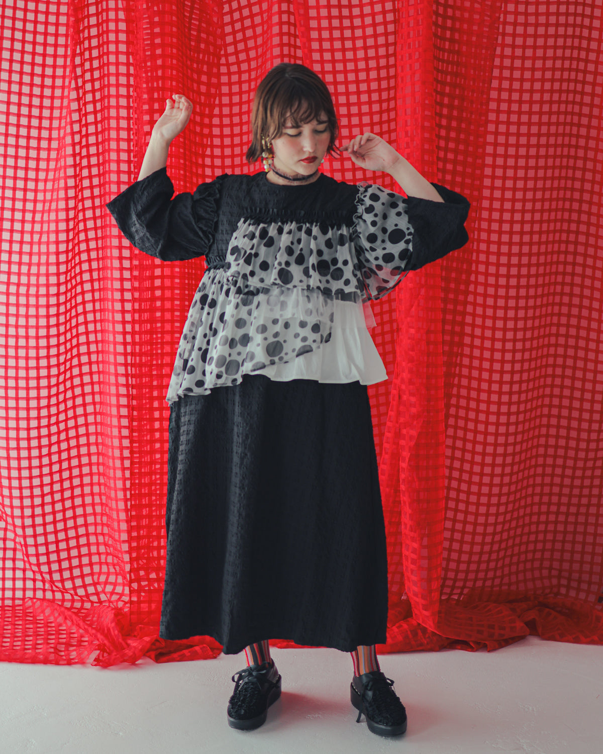 シャワードットレイヤードワンピース  ladies [352-0105-2]