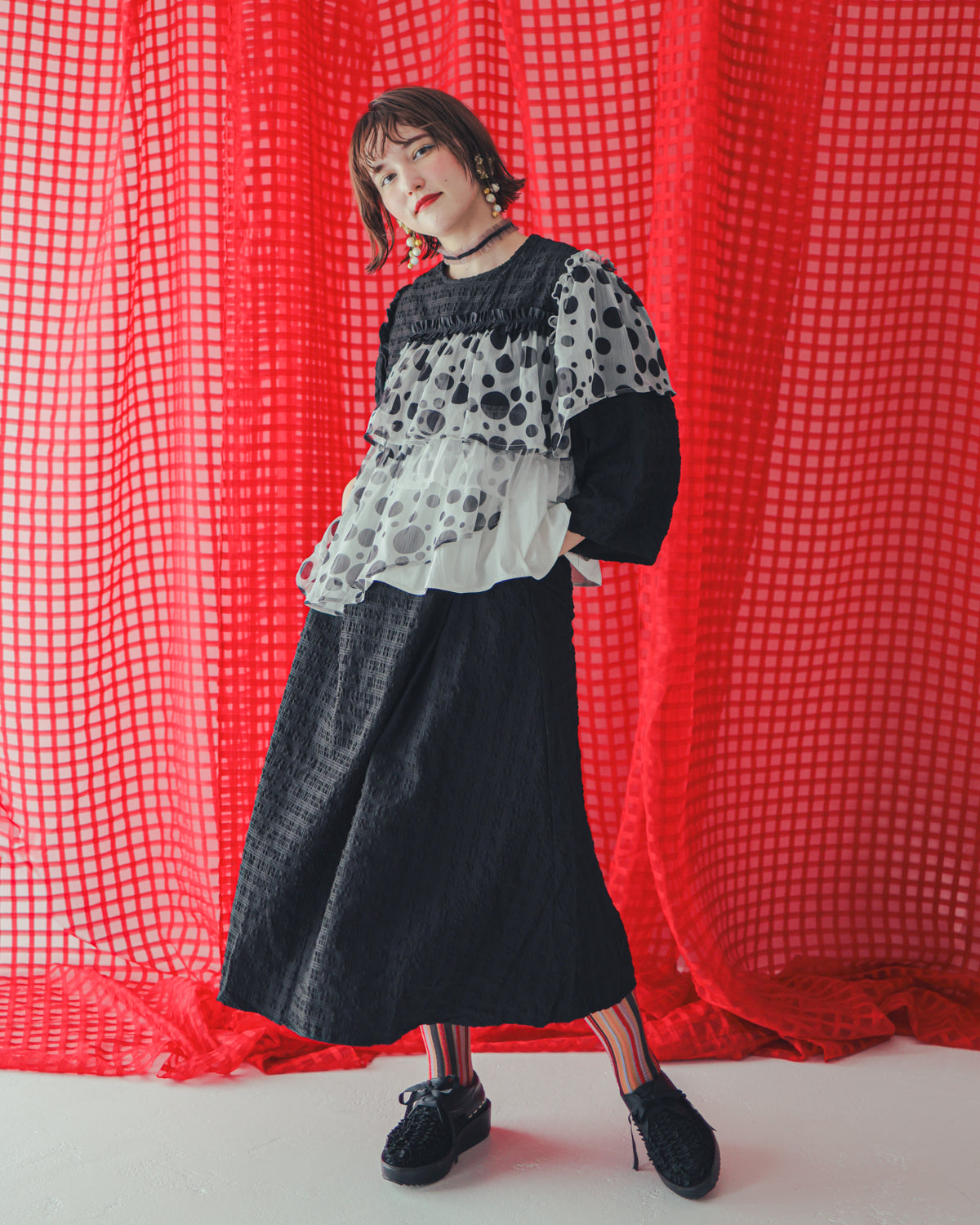 シャワードットレイヤードワンピース  ladies [352-0105-2]