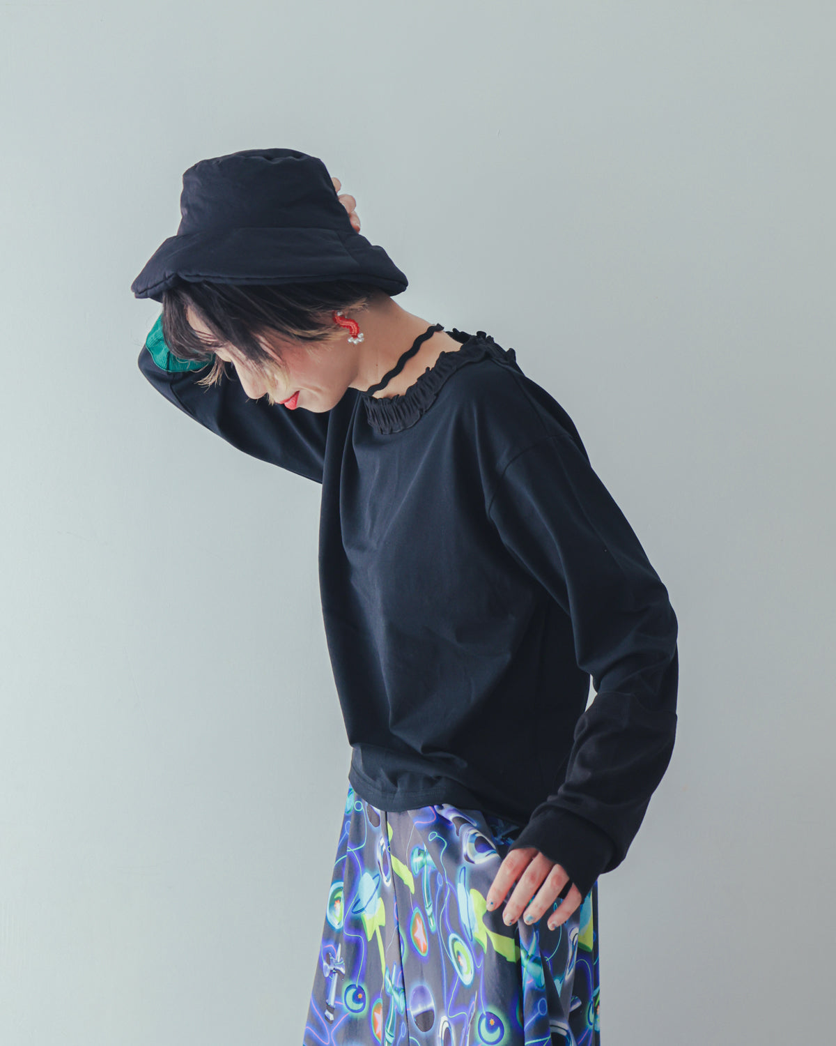 カラフルスリーブtee  ladies  [352-1404-2]