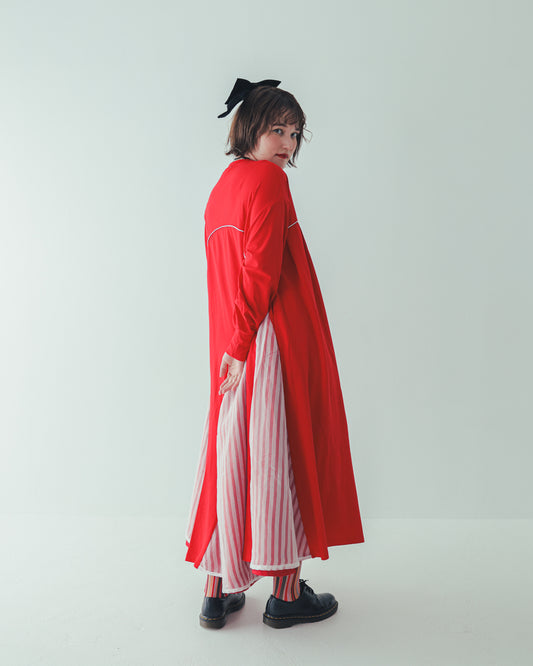 パネル配色カラーAラインワンピース ladies    [352-0106-2]