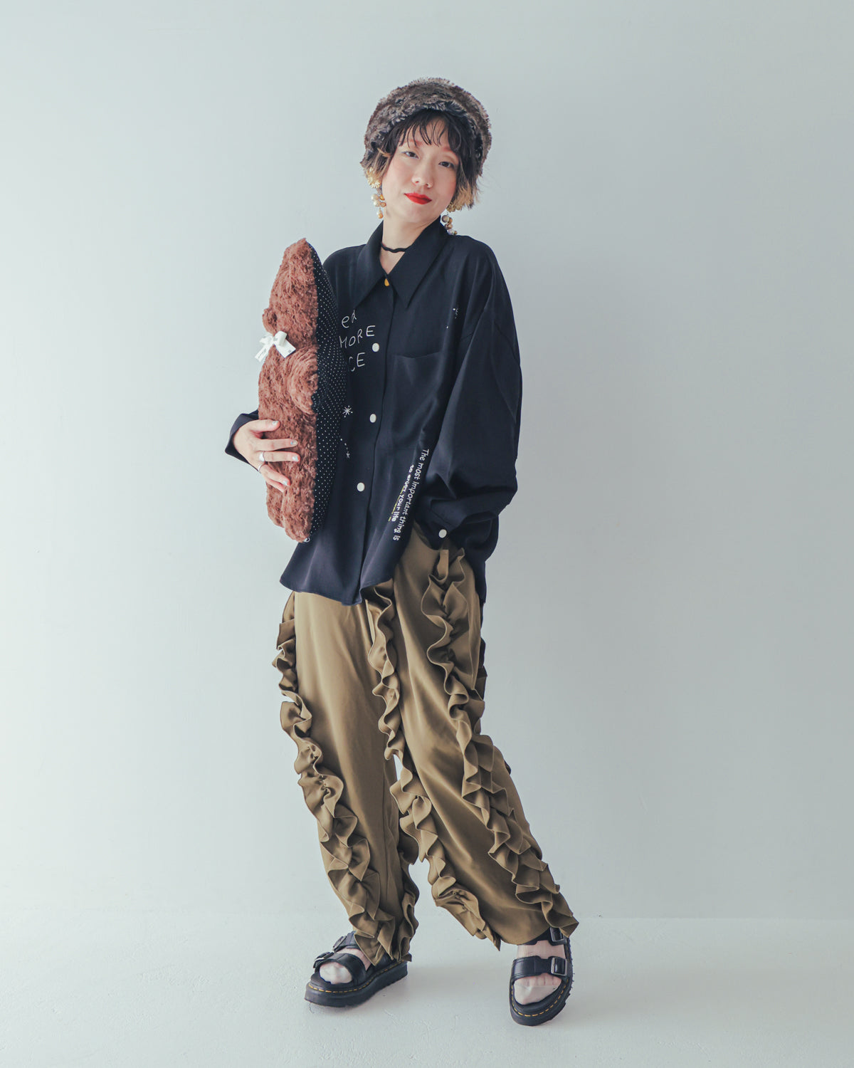 アシメフリルパンツ  ladies   [352-0907-2]