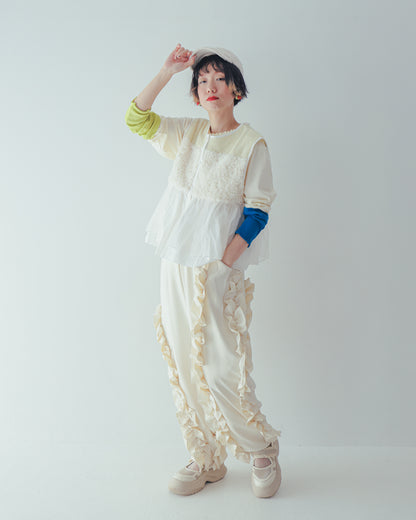 ファーニットフリルベスト ladies    [352-0301-2]