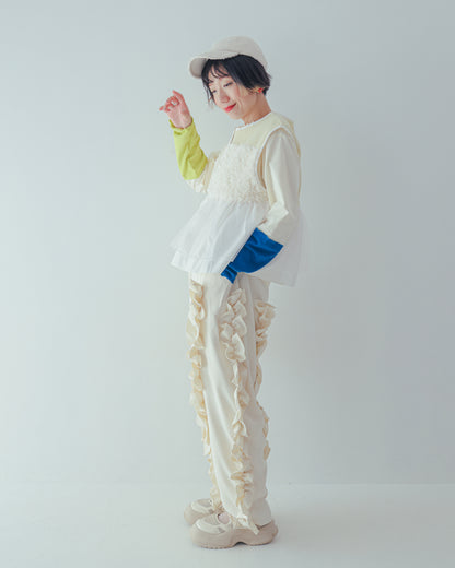ファーニットフリルベスト ladies    [352-0301-2]