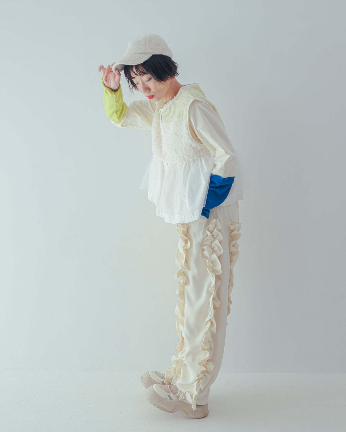 アシメフリルパンツ  ladies   [352-0907-2]