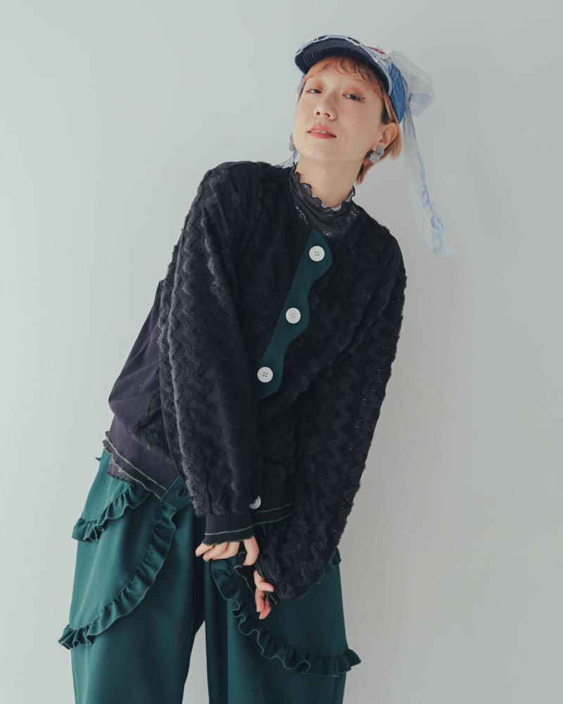 メッシュファーカラフル カーディガン[362-0501-2]