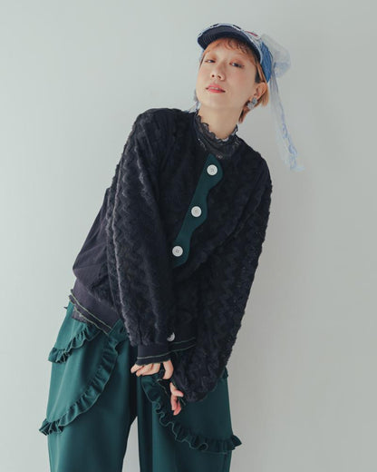 メッシュファーカラフル カーディガン[362-0501-2]