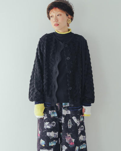 メッシュファーカラフル カーディガン[362-0501-2]
