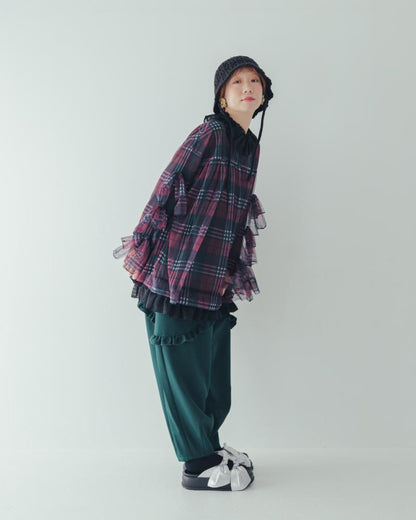 チェックリボントップス[362-0601-2]