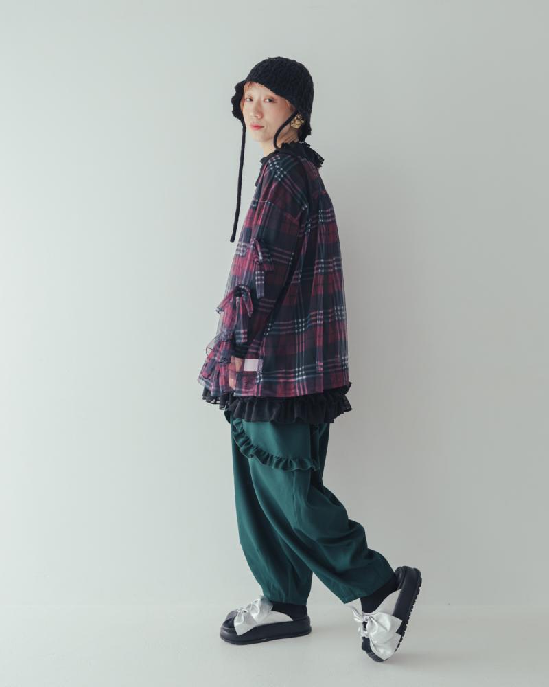 チェックリボントップス[362-0601-2]