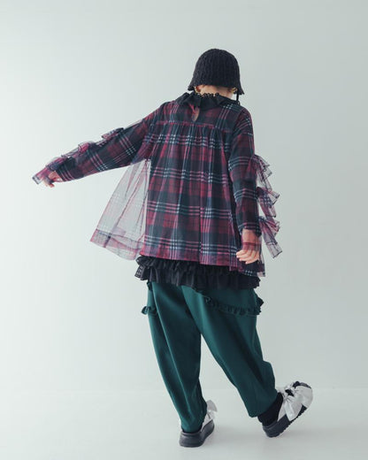 チェックリボントップス[362-0601-2]