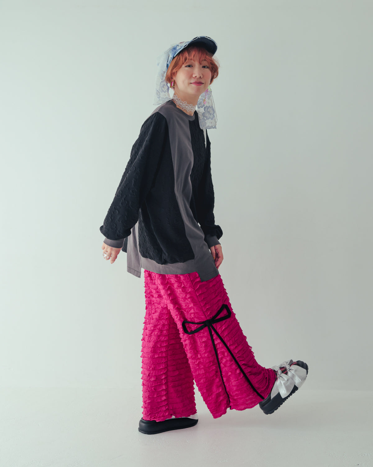 リボンラインフリルパンツ[362-0904-2]