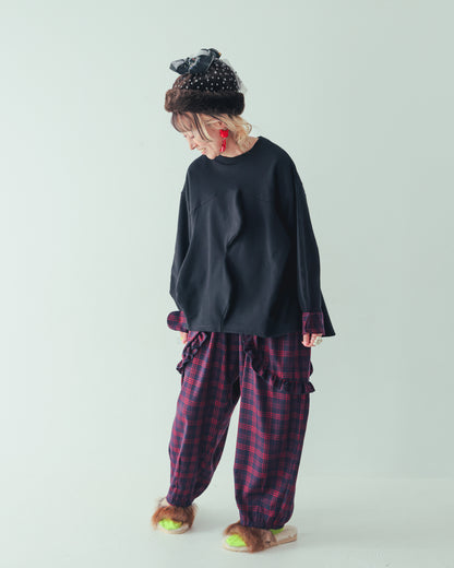 チェックサルエルパンツ[362-0902-2]