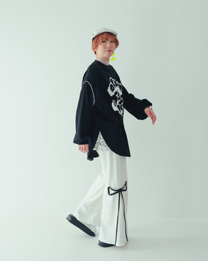 リボンラインリブパンツ[362-0905-2]