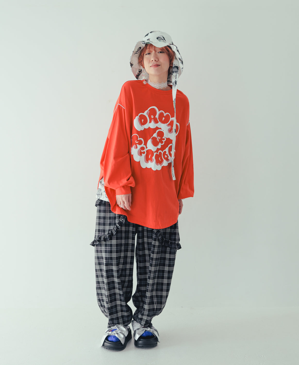 チェックサルエルパンツ[362-0902-2]