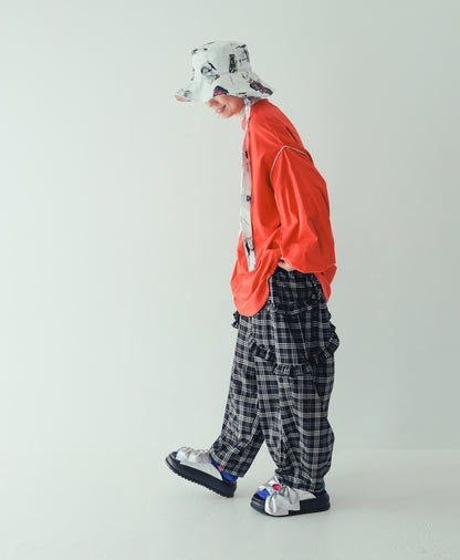 チェックサルエルパンツ[362-0902-2]