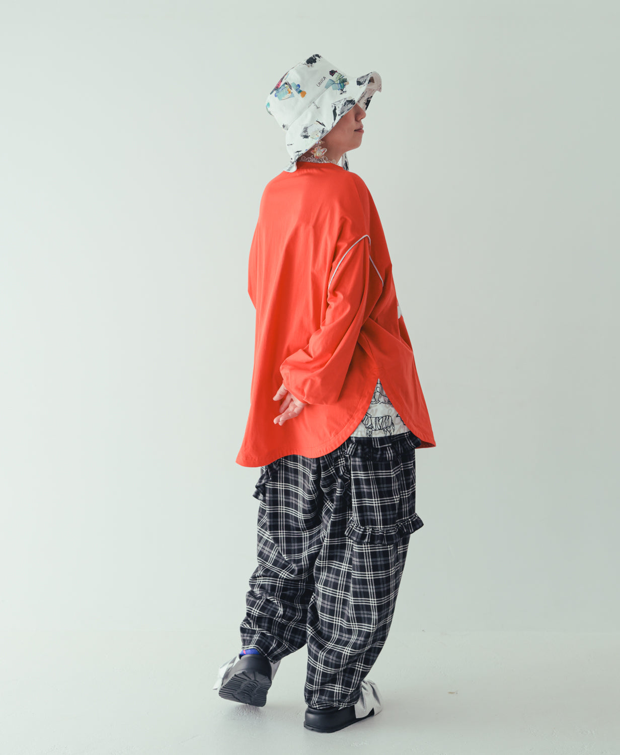 チェックサルエルパンツ[362-0902-2]