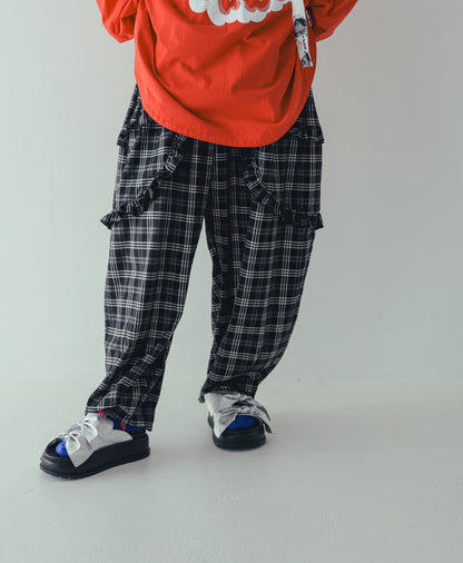 チェックサルエルパンツ[362-0902-2]
