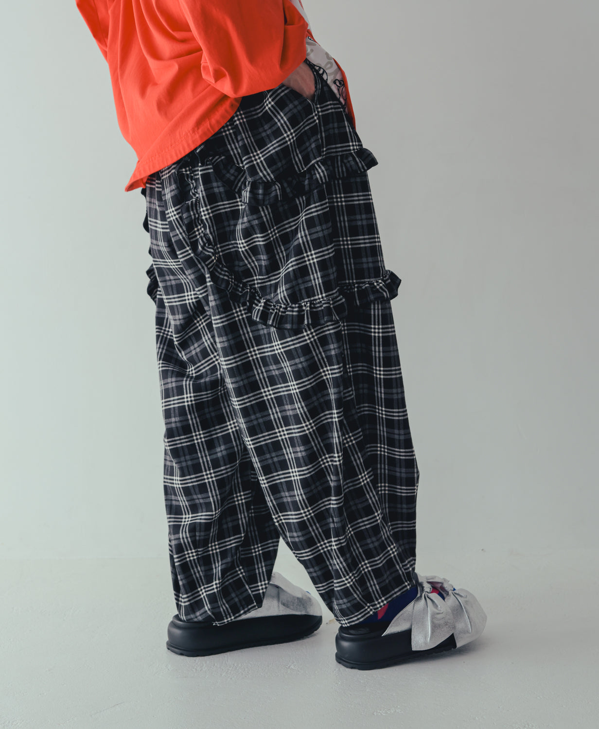 チェックサルエルパンツ[362-0902-2]