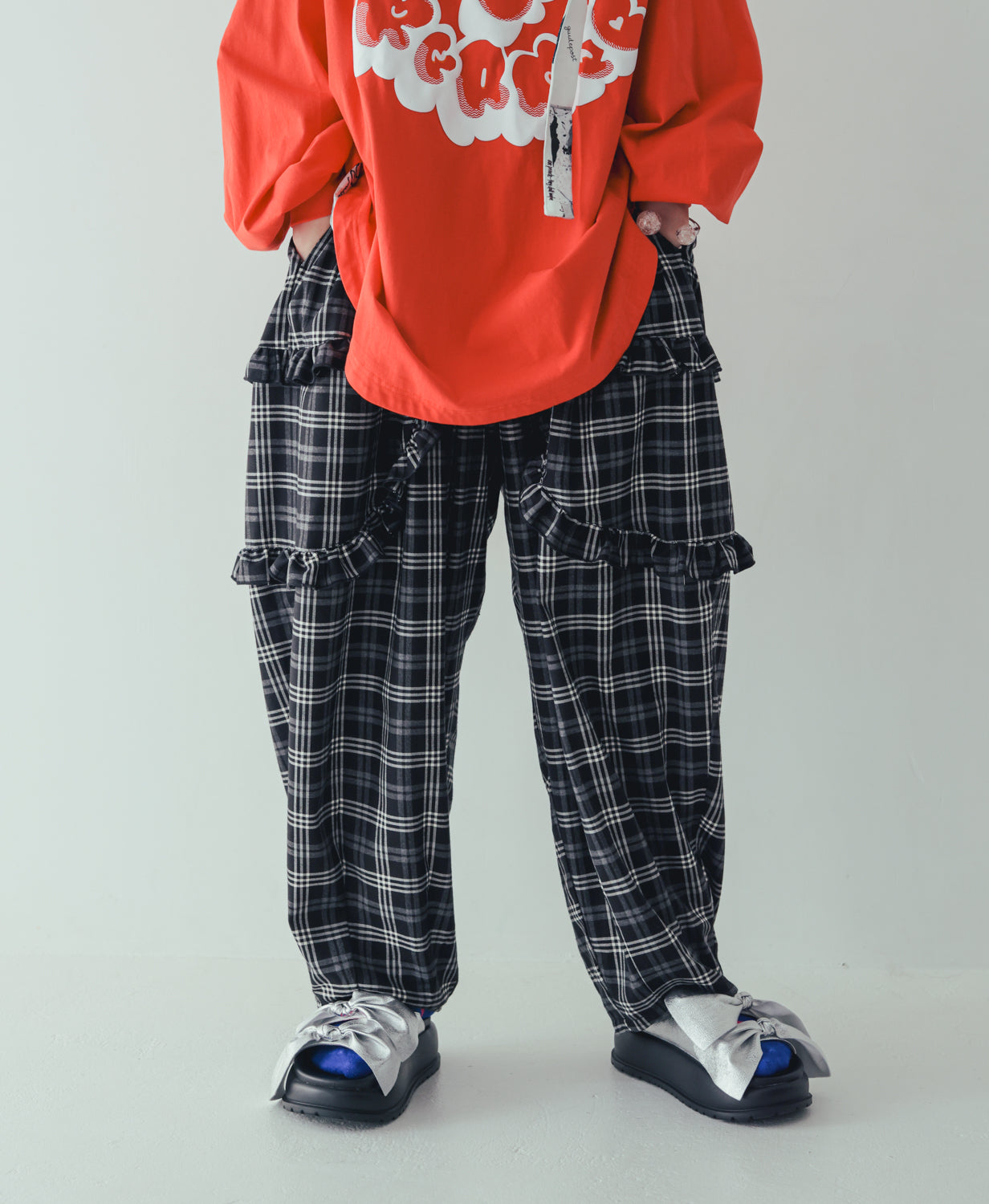 チェックサルエルパンツ[362-0902-2]