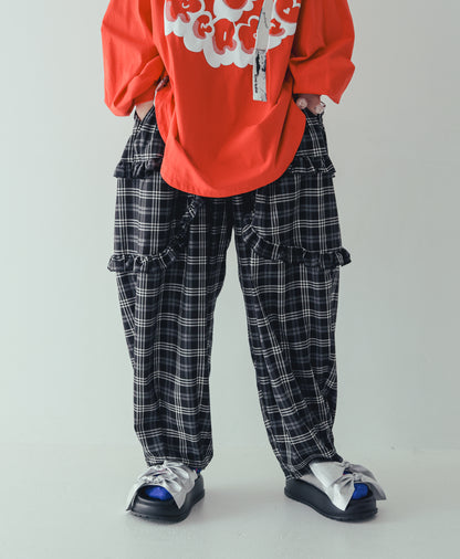 チェックサルエルパンツ[362-0902-2]