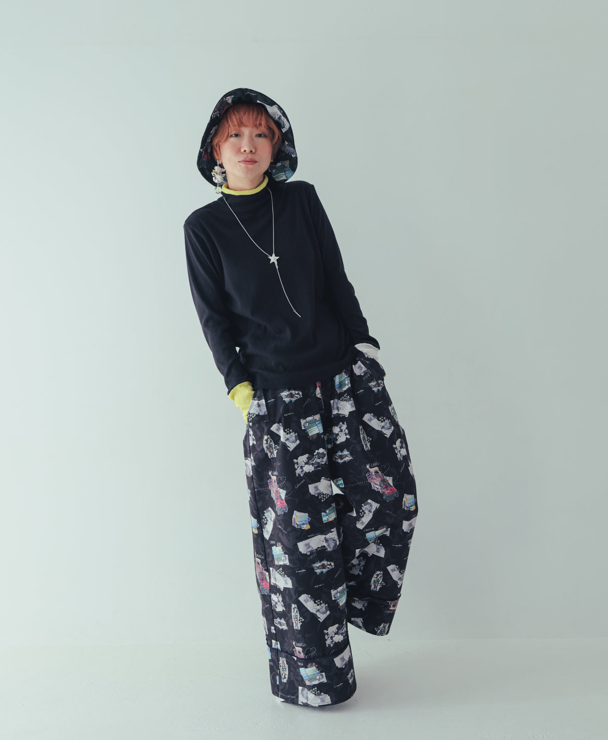 モノトーンフィンガーハイネックtee[362-1407-2]