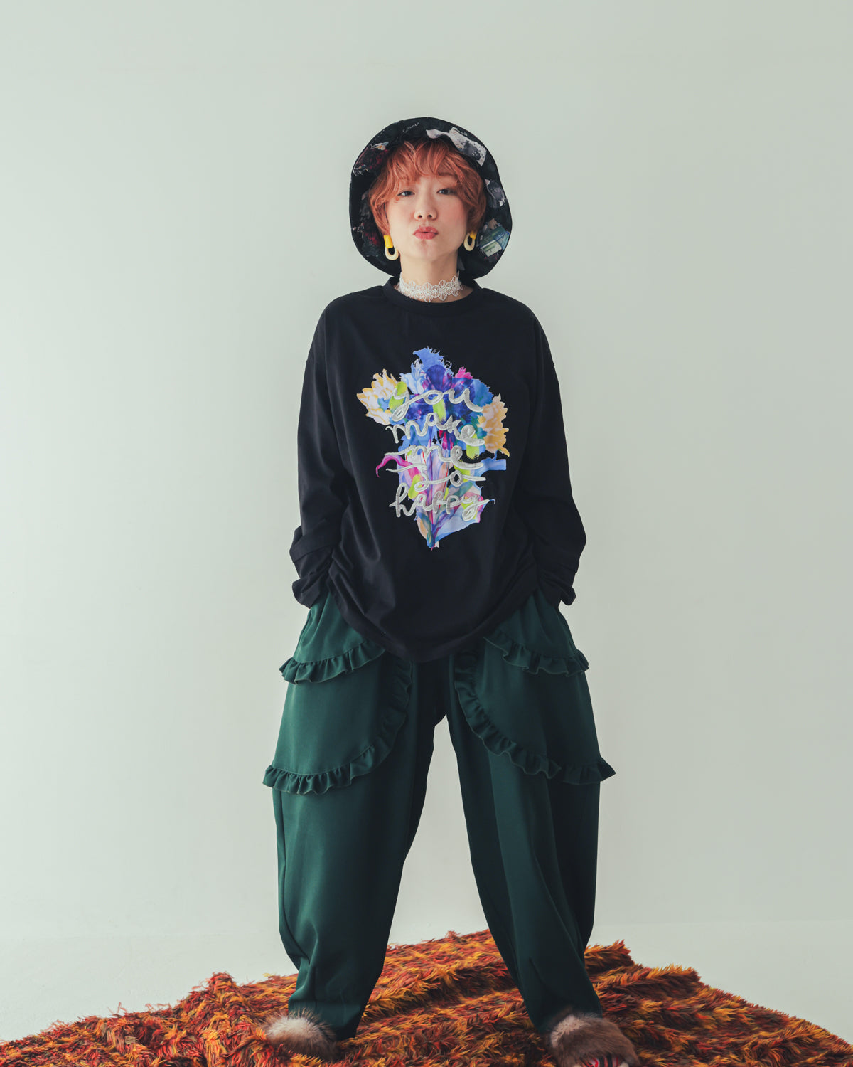 ダブルフリルサルエルパンツ[362-0903-2]