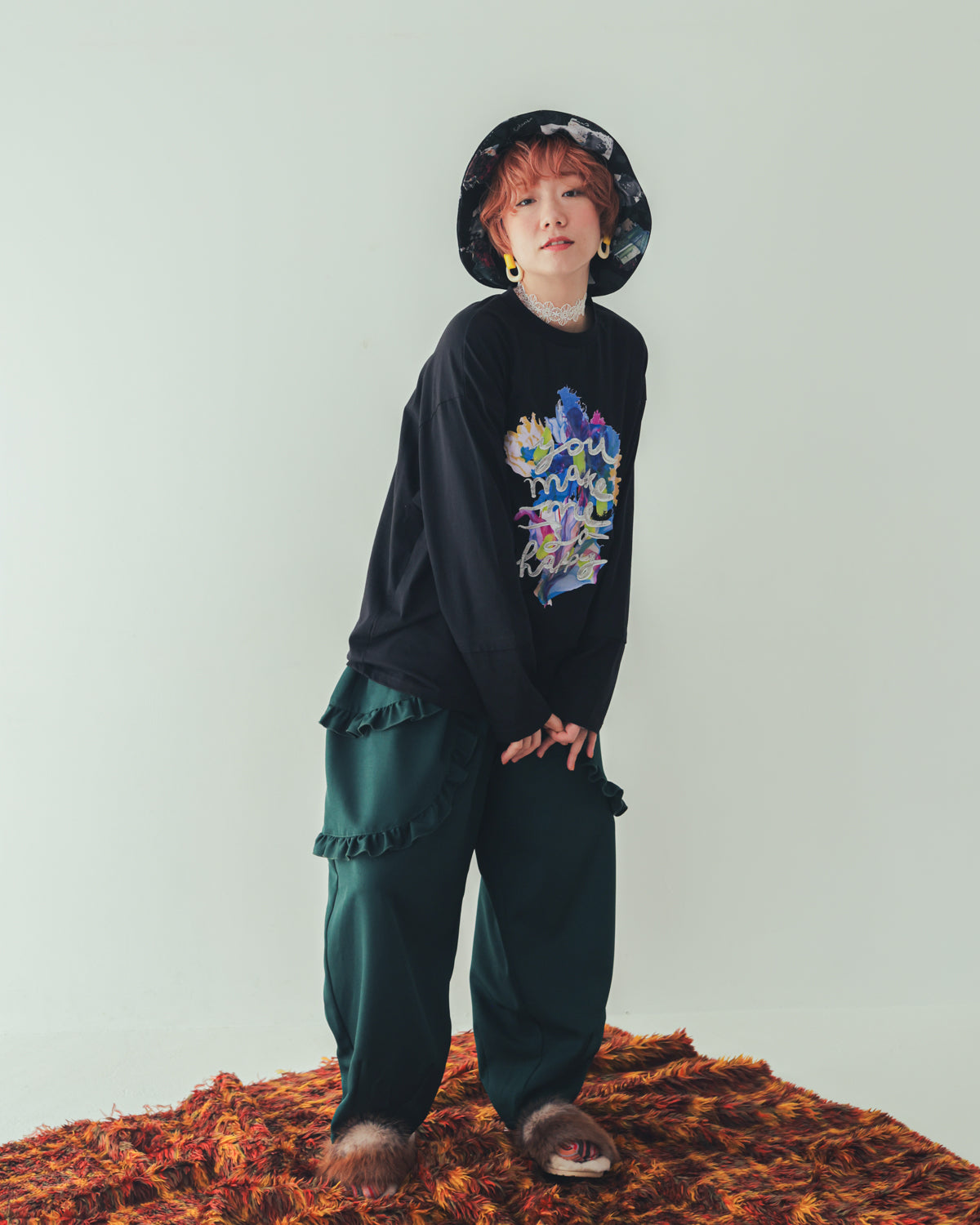 ダブルフリルサルエルパンツ[362-0903-2]