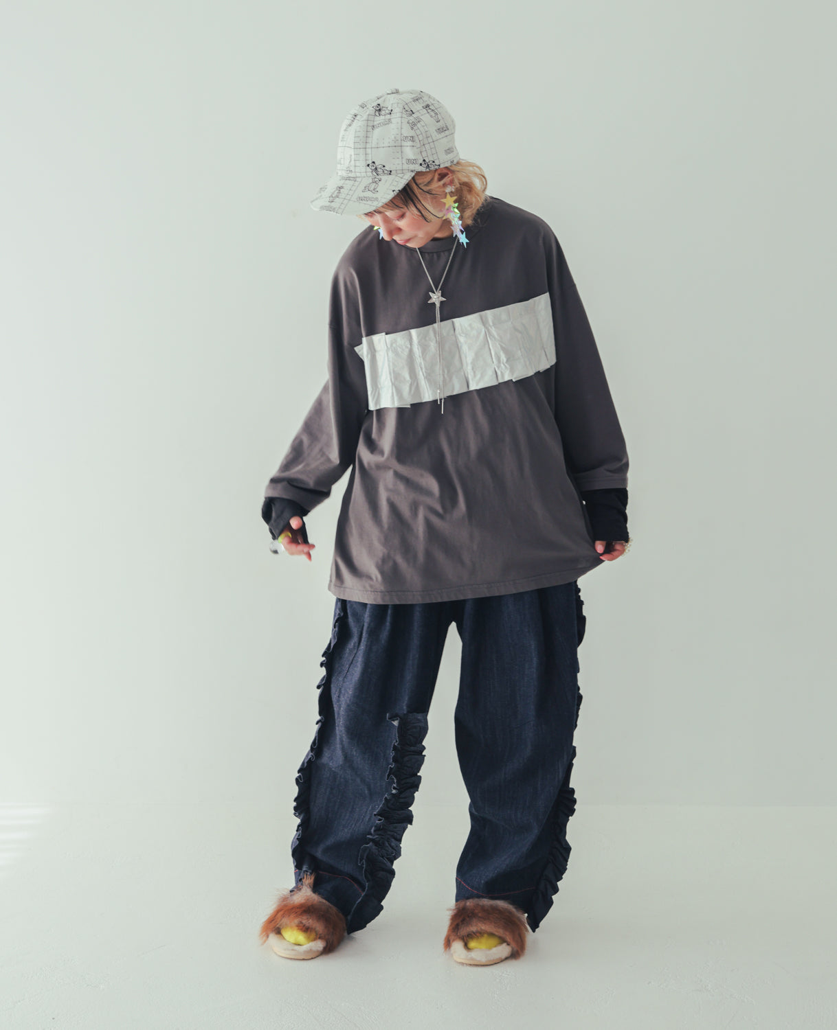 メタリックフォールド tee[362-1411-2]