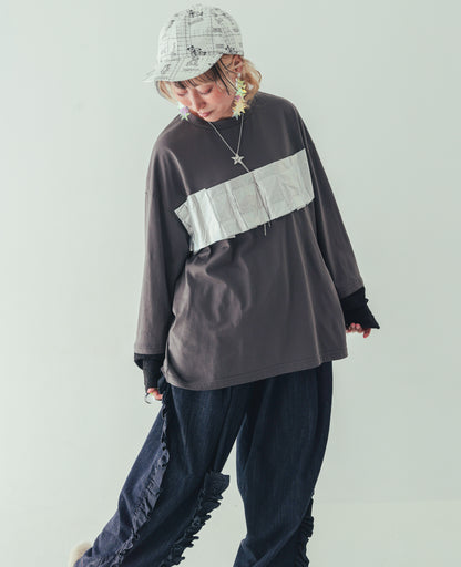 メタリックフォールド tee[362-1411-2]