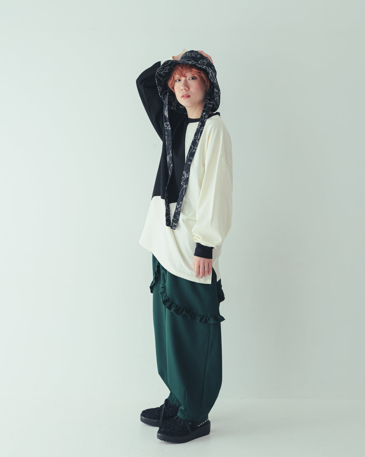 ダブルフリルサルエルパンツ[362-0903-2]