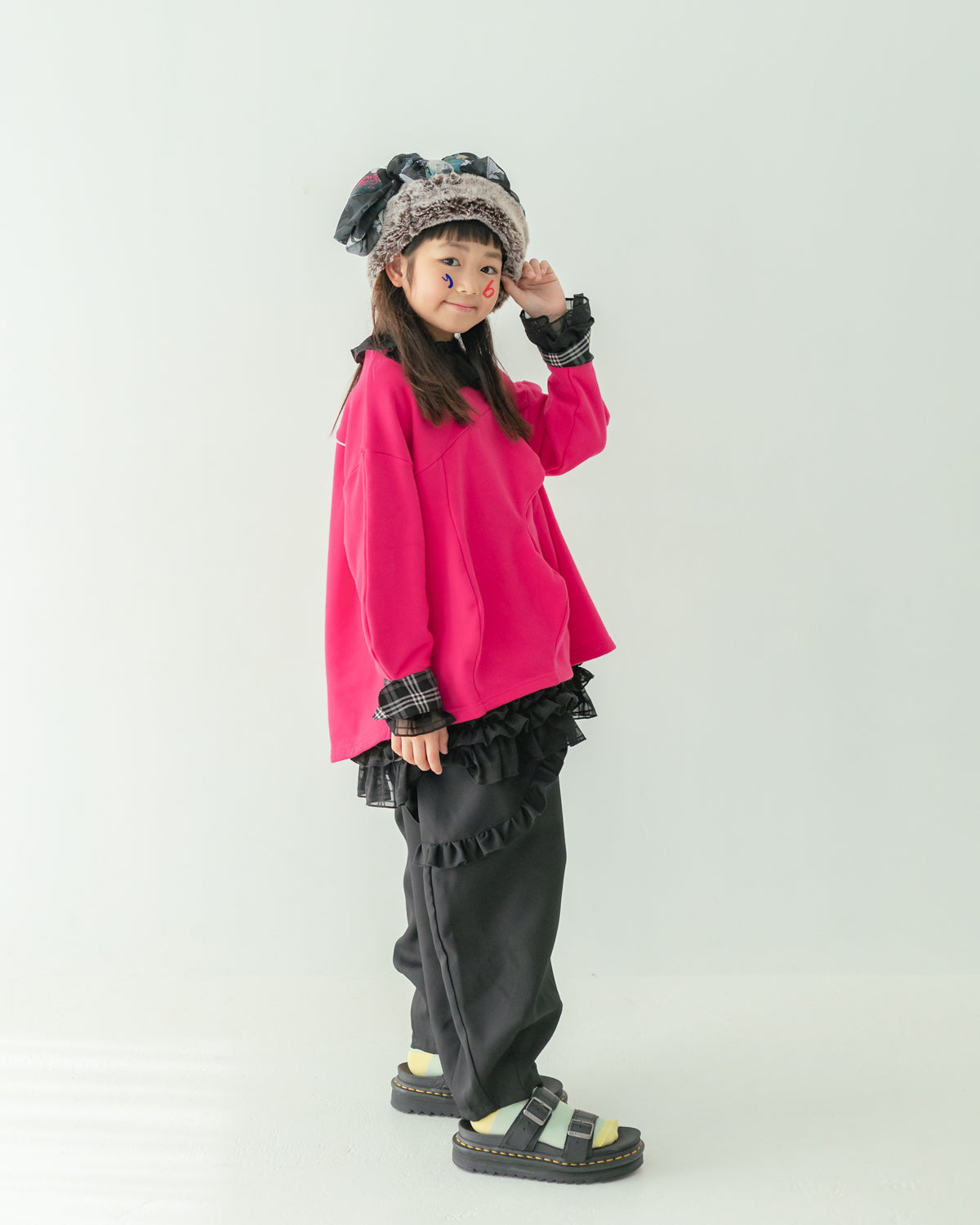 ダブルフリルサルエルパンツ[362-0903-1]