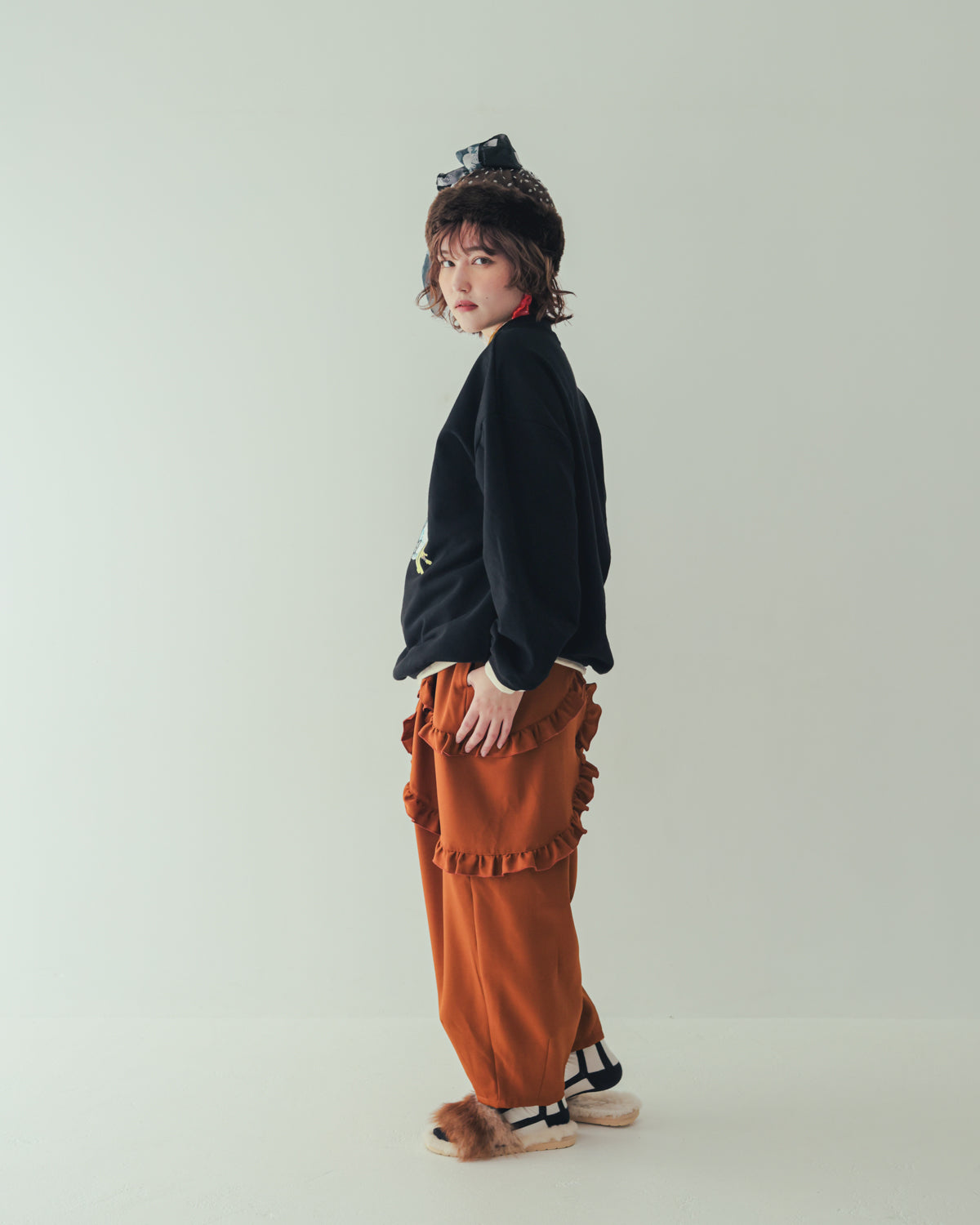 ダブルフリルサルエルパンツ[362-0903-2]